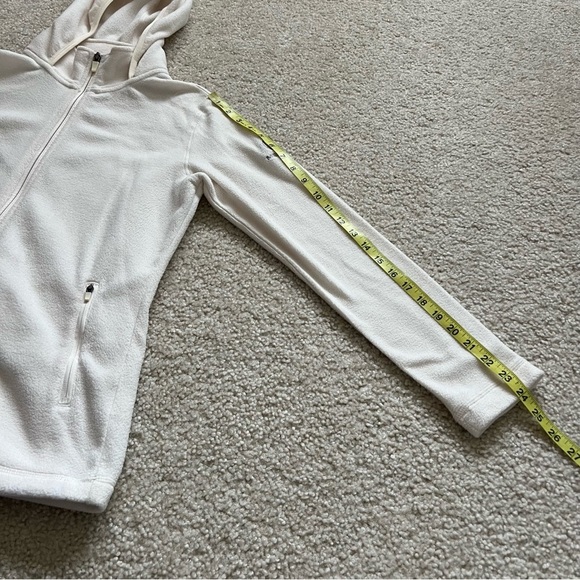 Merrell Women Fleece Jacket Coat Size Small Ivory Cream Hooded Outdoor Full Zip, - Picture 4 of 16